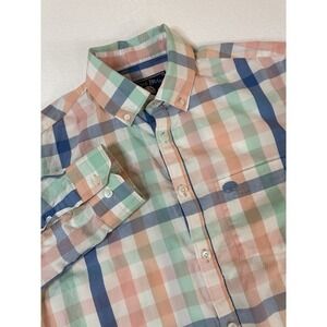 Live Oak Brand Button Up Plaid Shirt Men's size Medium  Long Sleeve 100% Cotton